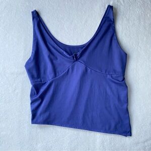 Third Charm Blue "Wild Nights" Cinched V-Neck Tank Top - Size XL